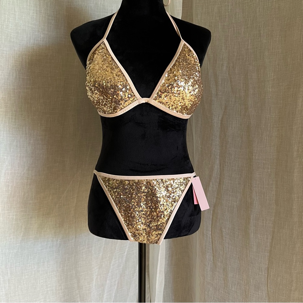 Victoria's Secret Sparkly Pink Swimsuit.